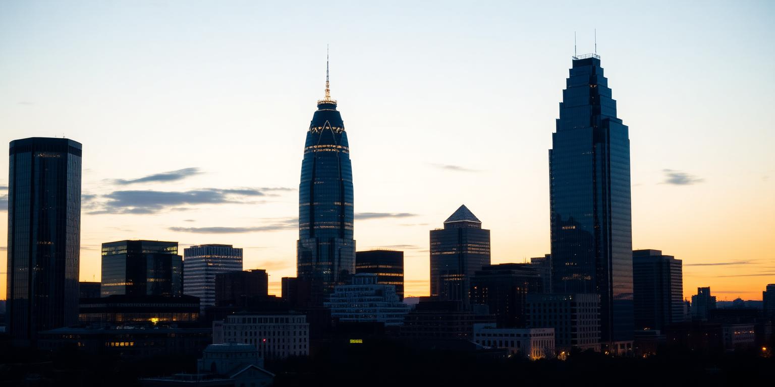 Atlanta downtown skyline at dusk