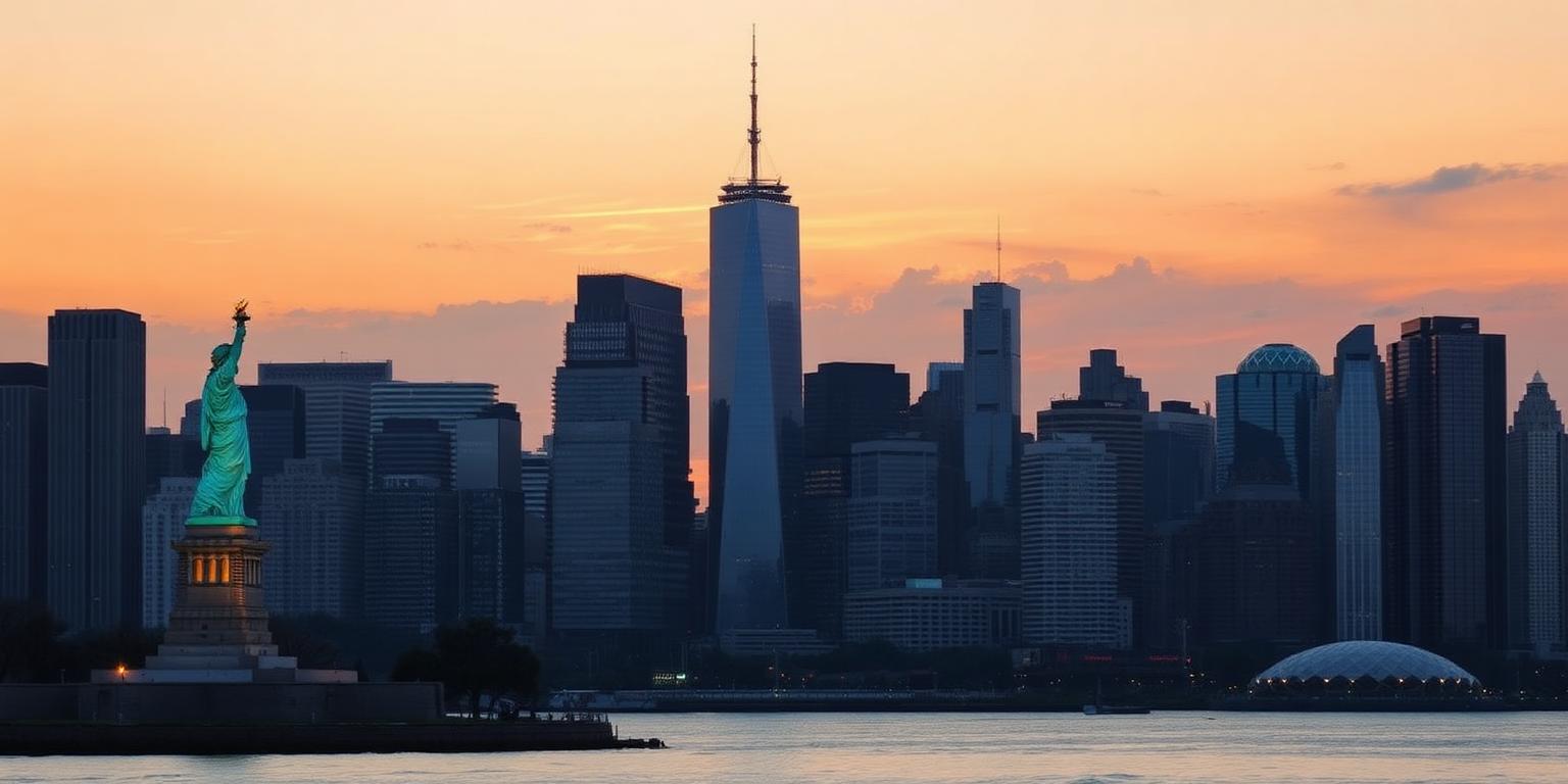 New York skyline with the Statue of Liberty